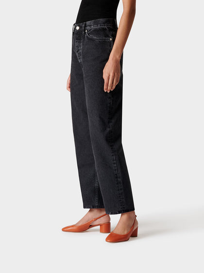 Aeyde | Romy Leather Slingback Pumps Leather Pumps for Women | Tangerine Nappa | Round Toe | Mid Heel | Front View