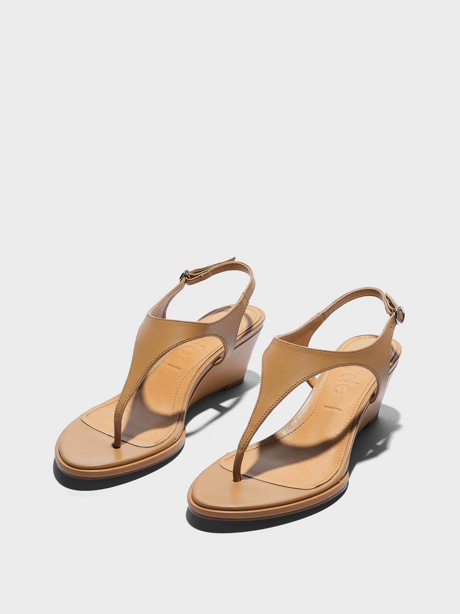 Aeyde | Roose Leather Heeled Sandals for Women | Hazelnut Nappa | Round Toe | Mid Heel | Luxury Materials | Handmade in Italy