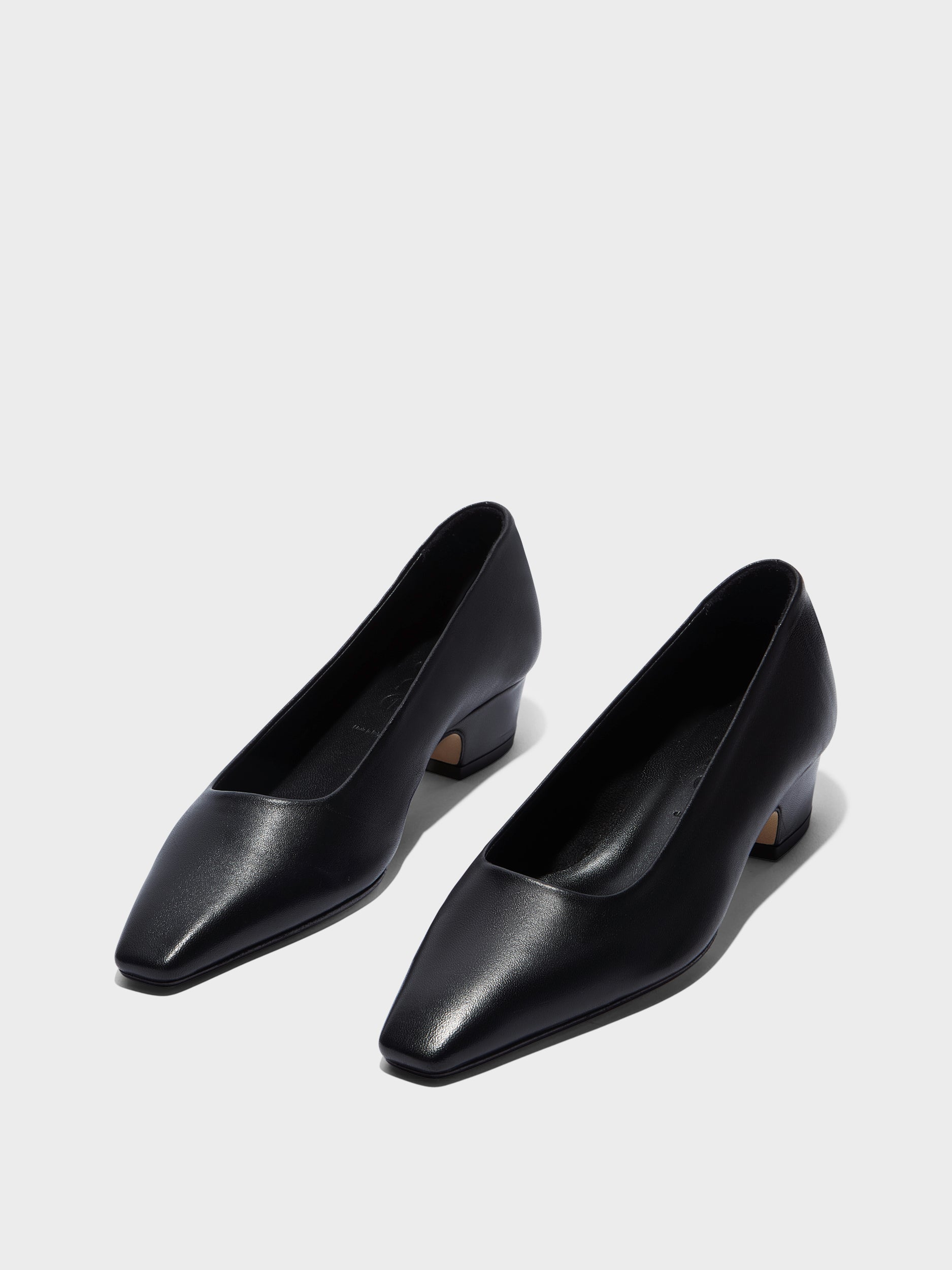 Aeyde | Rory Leather Pumps for Women | Black Nappa | Square Toe | Mid Heel | Luxury Materials | Handmade in Italy