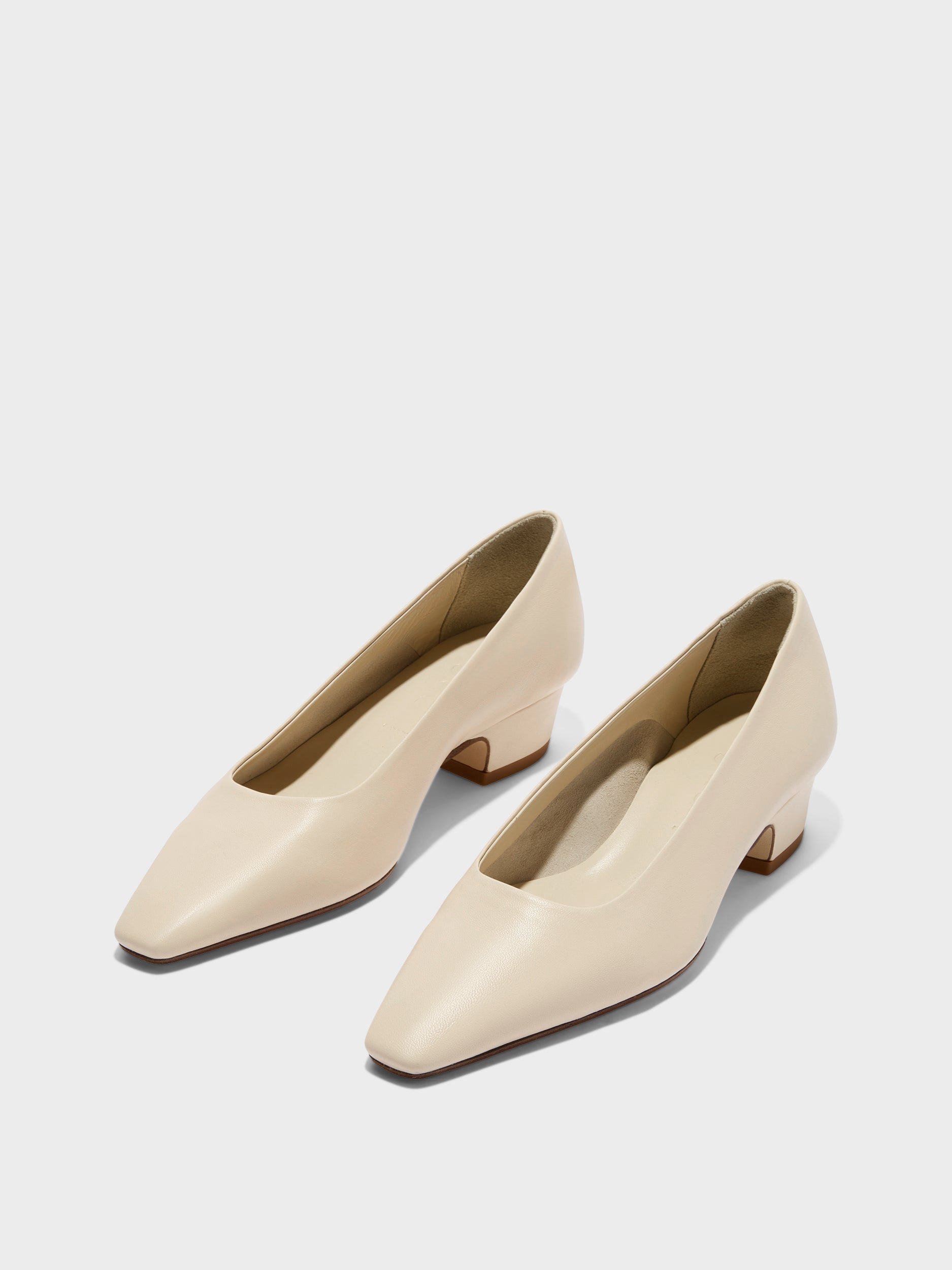 Aeyde | Rory Leather Pumps for Women | Creamy Nappa | Square Toe | Mid Heel | Luxury Materials | Handmade in Italy