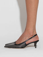 Saba Mini Stud Leather Slingback Pumps - Image 6
