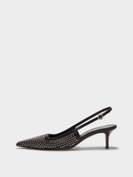 Saba Mini Stud Leather Slingback Pumps - Image 1