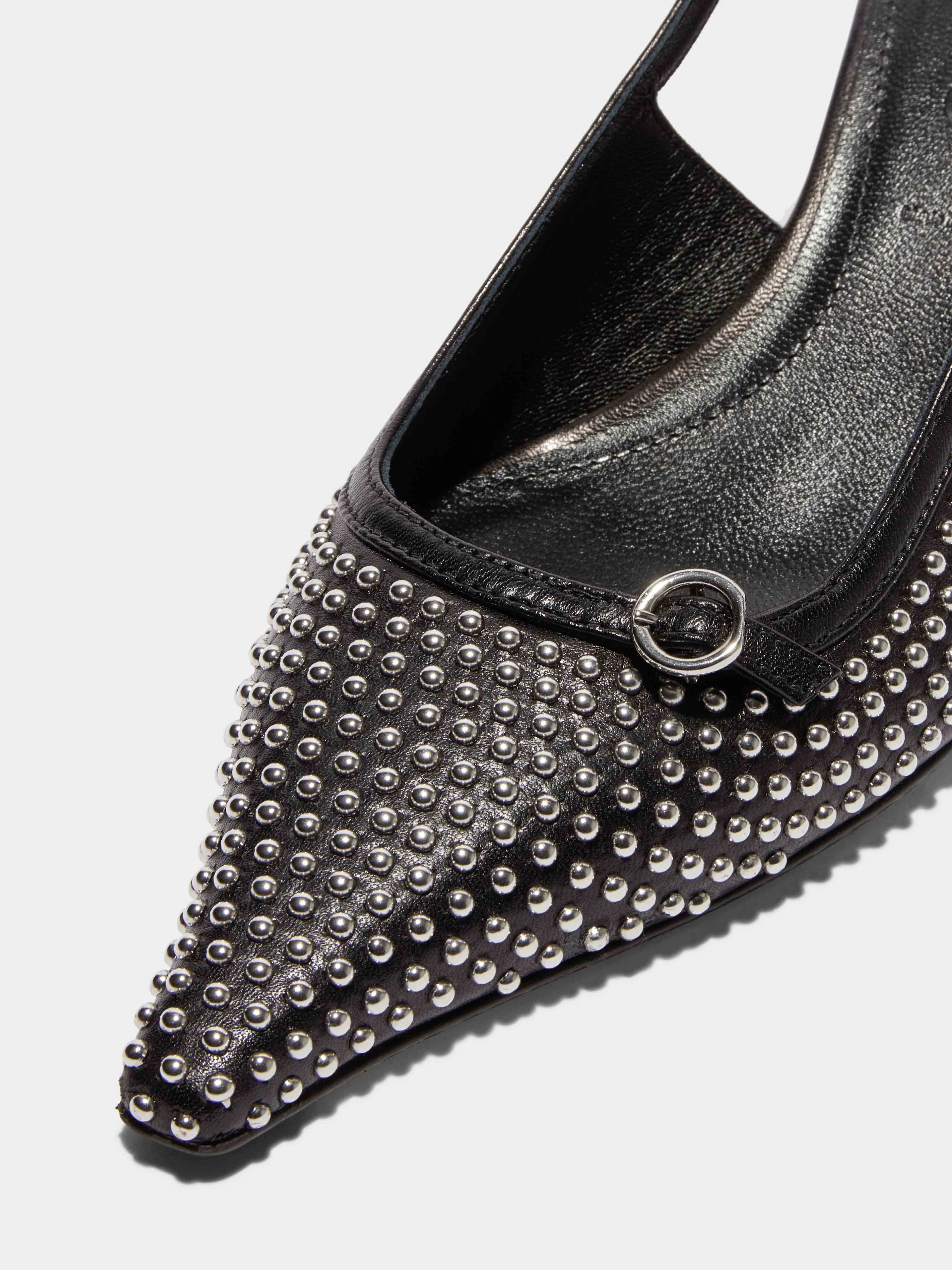 Saba Mini Stud Leather Slingback Pumps - Image 3