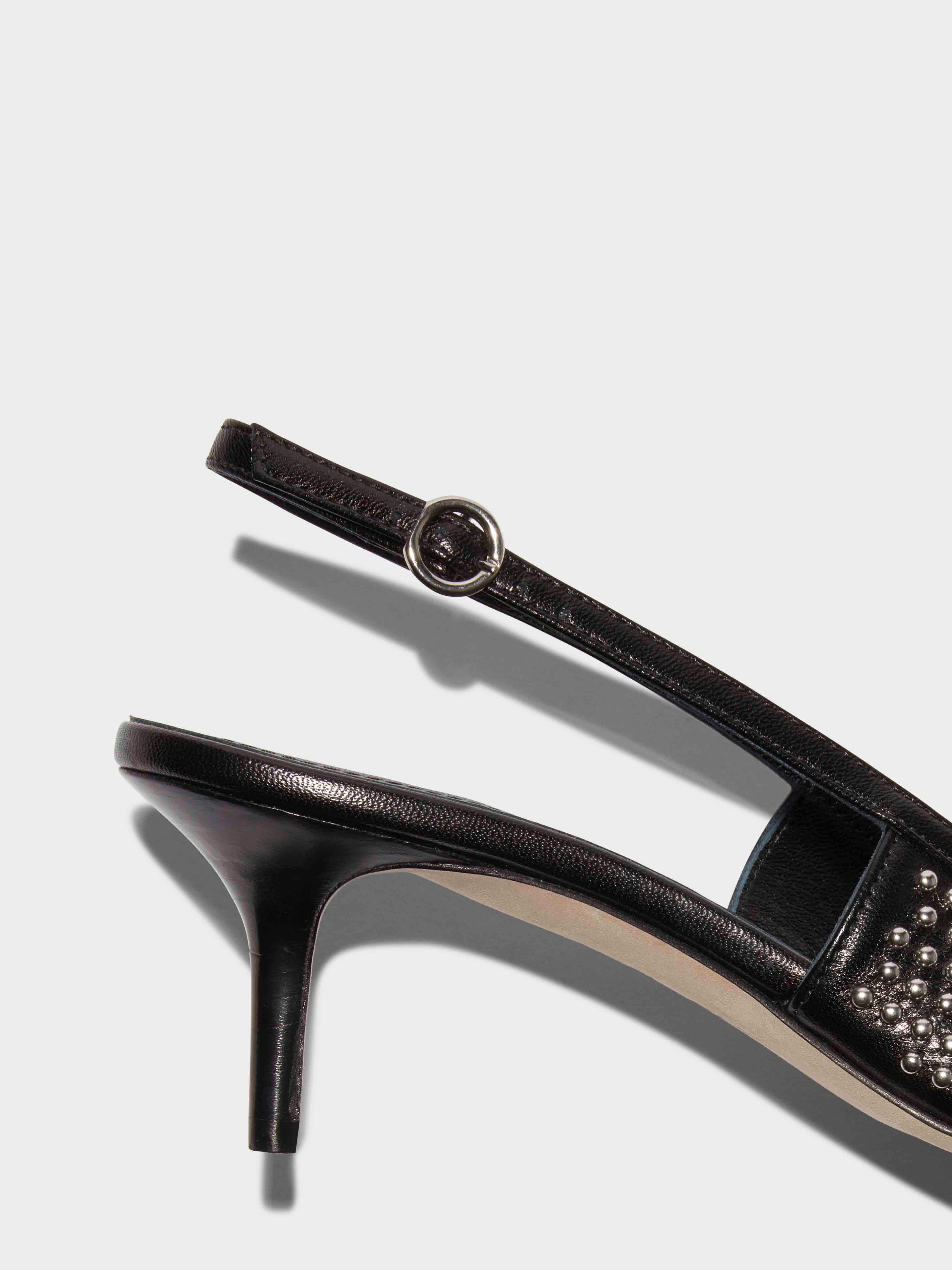 Saba Mini Stud Leather Slingback Pumps - Image 4