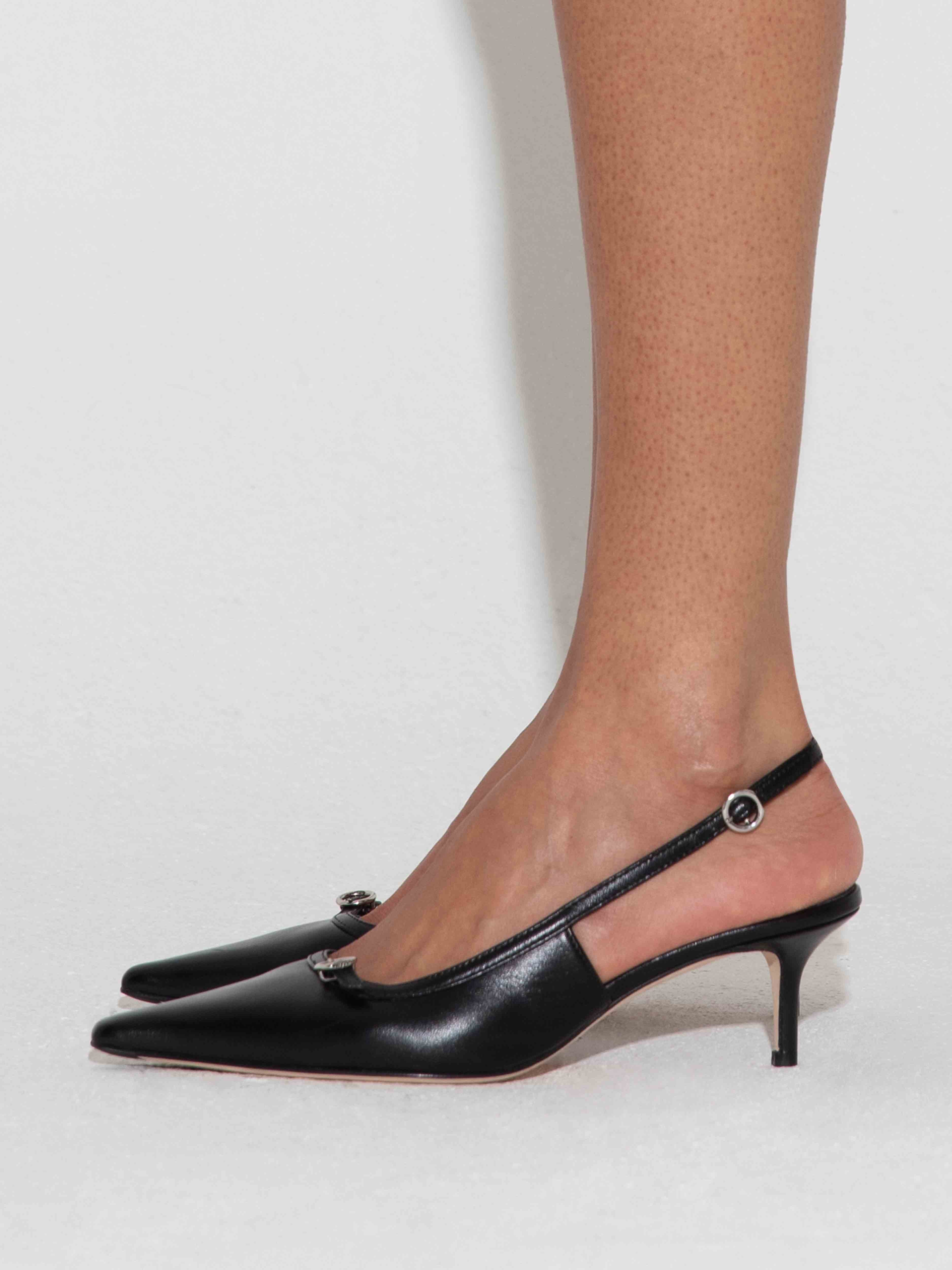Saba Leather Slingback Pumps - Image 6