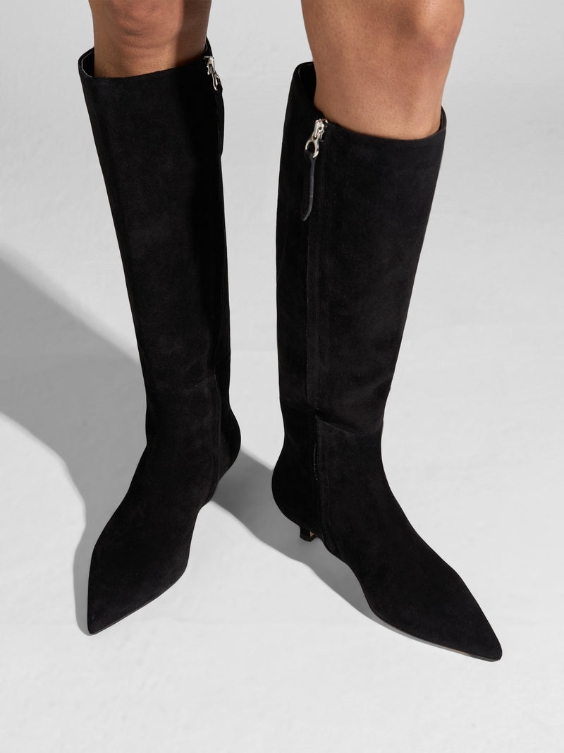 Sabrina Suede Knee-High Boots