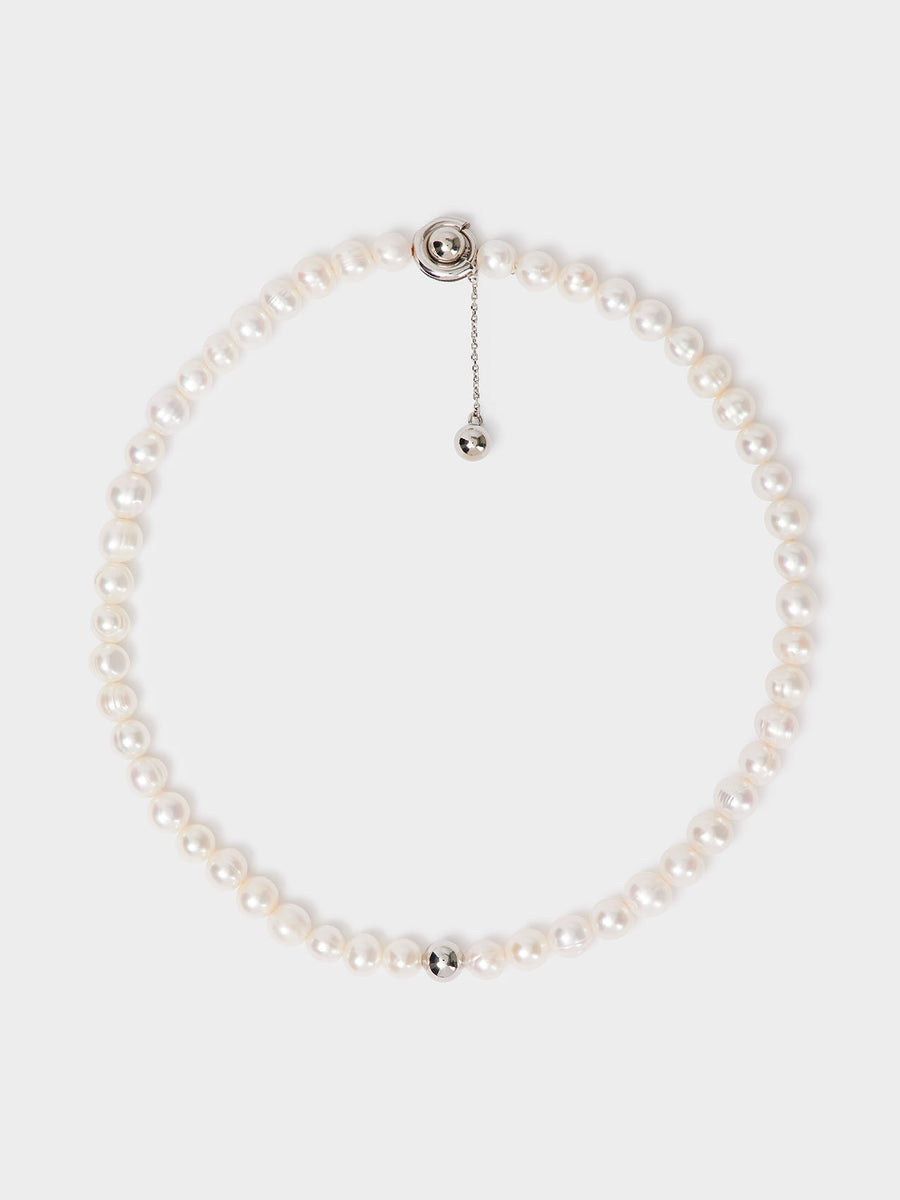 Sarin Pearl and Palladium-Plated Necklace