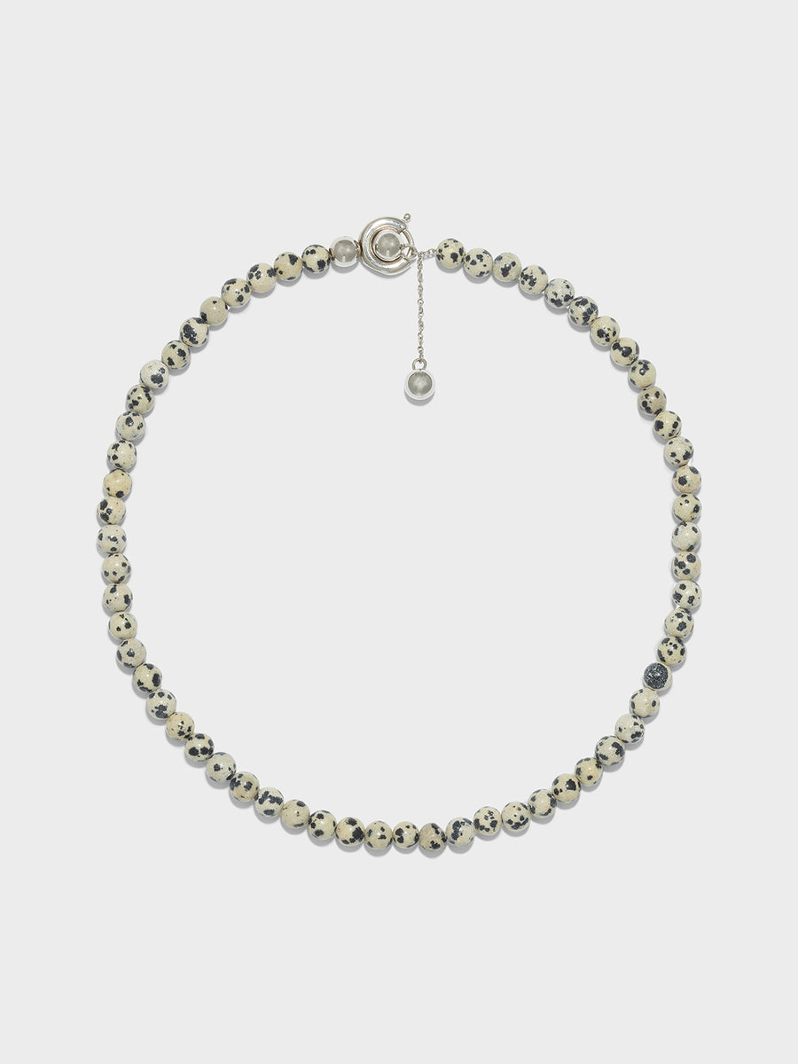 Saylor Diaspro Dalmata and Palladium-Plated Necklace