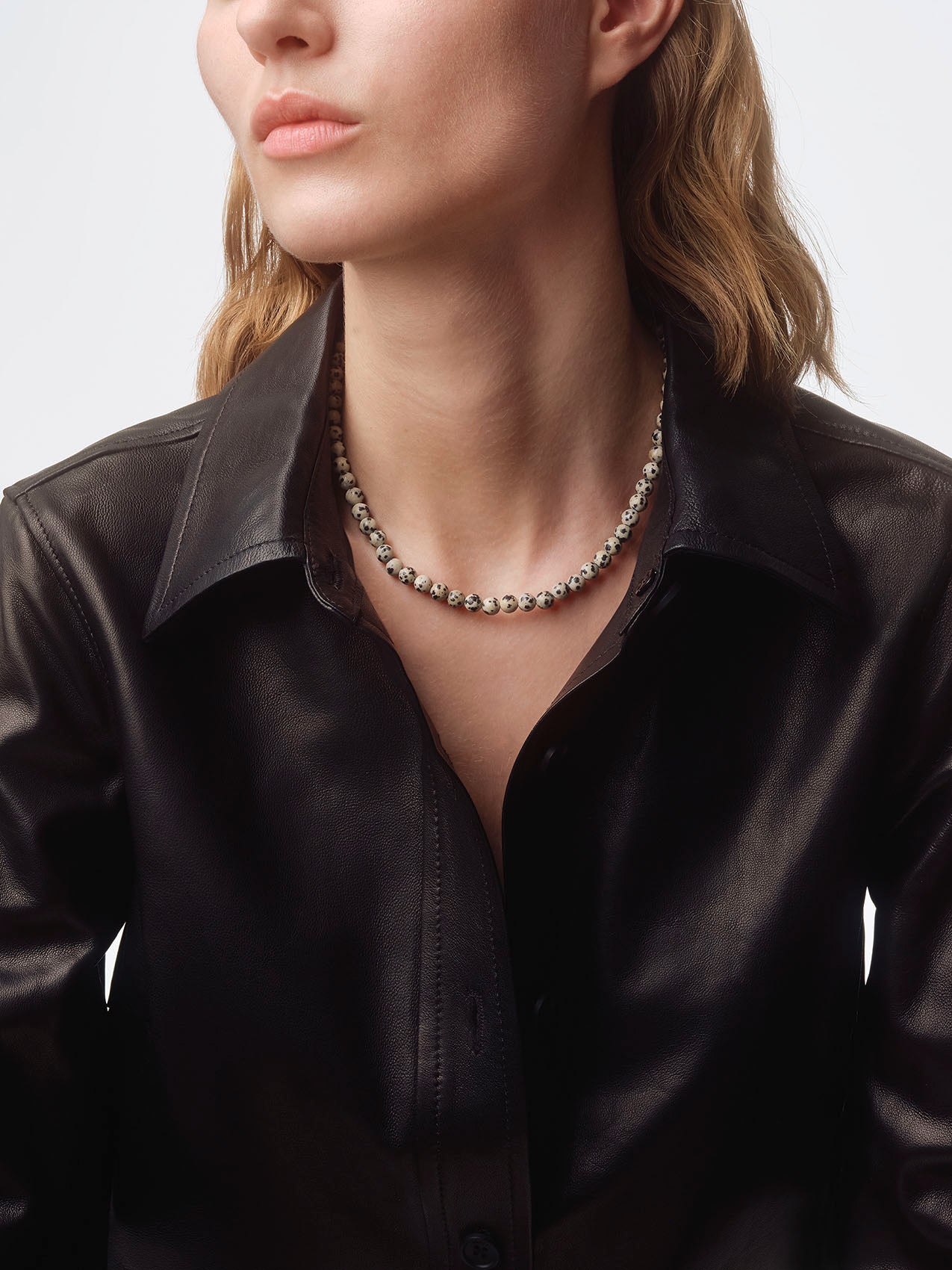 Saylor Diaspro Dalmata and Palladium-Plated Necklace - Image 3