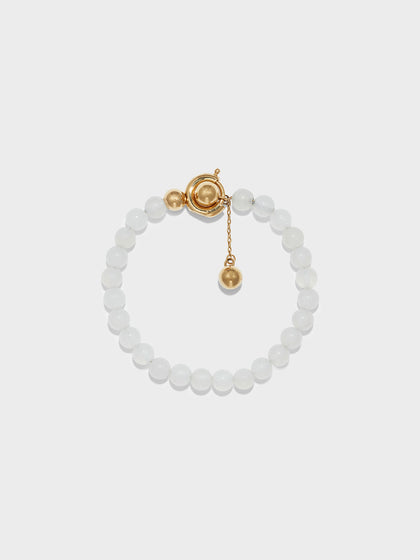 Aeyde | Seth White Jade and 18kt Gold-Plated Bracelet for Women | Luxury Materials | Handmade in Italy