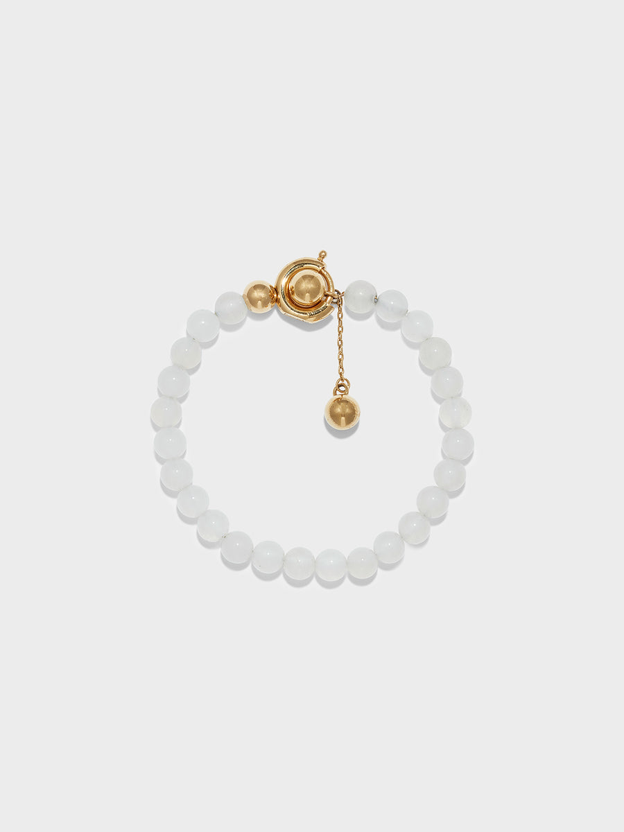 Seth White Jade and 18kt Gold-Plated Bracelet