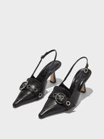スニーカー AEYDE Women Sneakers UMA EYELET NAPPA LEATHER Black Uma Eyelet Leather Mary-Janes Flats – Aeyde