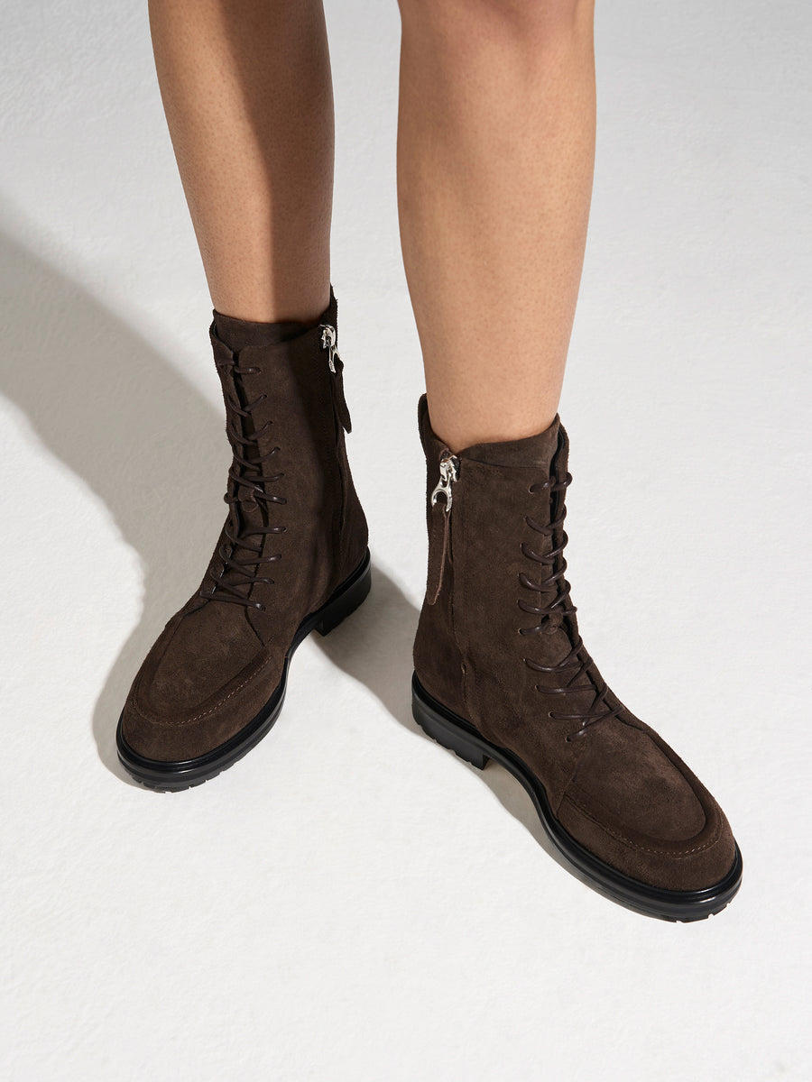 Tate Suede Lace-Up Ankle Boots