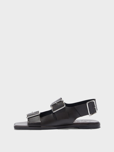 【関税込み】Melia Sandals - Aeyde - Leather - Black Thekla Leather Slingback Sandals – Aeyde