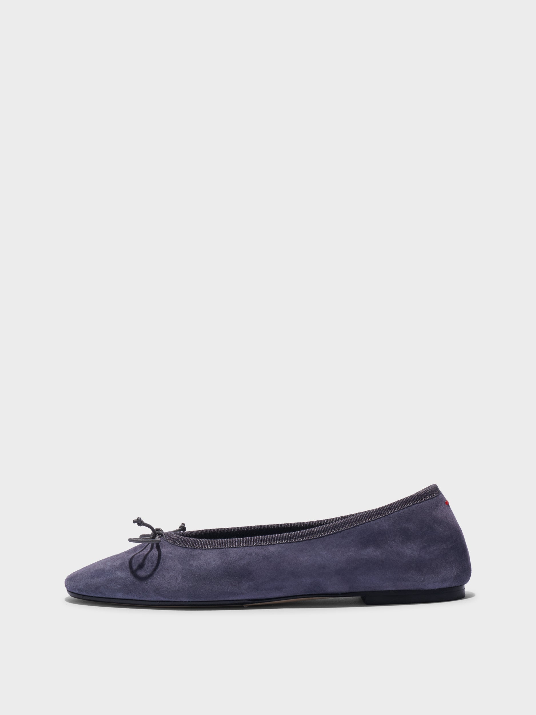 Aeyde | Tiby Suede Ballet Flats Leather Flats for Women | Dusty Purple Suede | Round Toe | Flat Heel | Side View