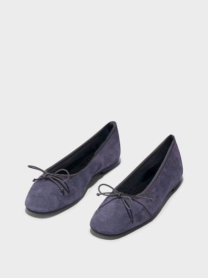 Aeyde | Tiby Suede Ballet Flats Leather Flats for Women | Moss Suede | Round Toe | Flat Heel | Luxury Materials | Handmade in Italy