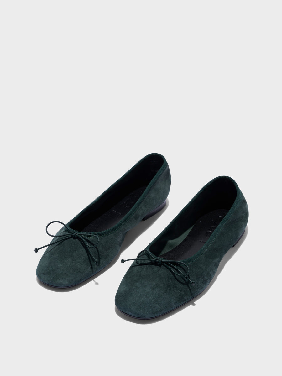 Aeyde | Tiby Suede Ballet Flats Leather Flats for Women | Dusty Purple Suede | Round Toe | Flat Heel | Luxury Materials | Handmade in Italy