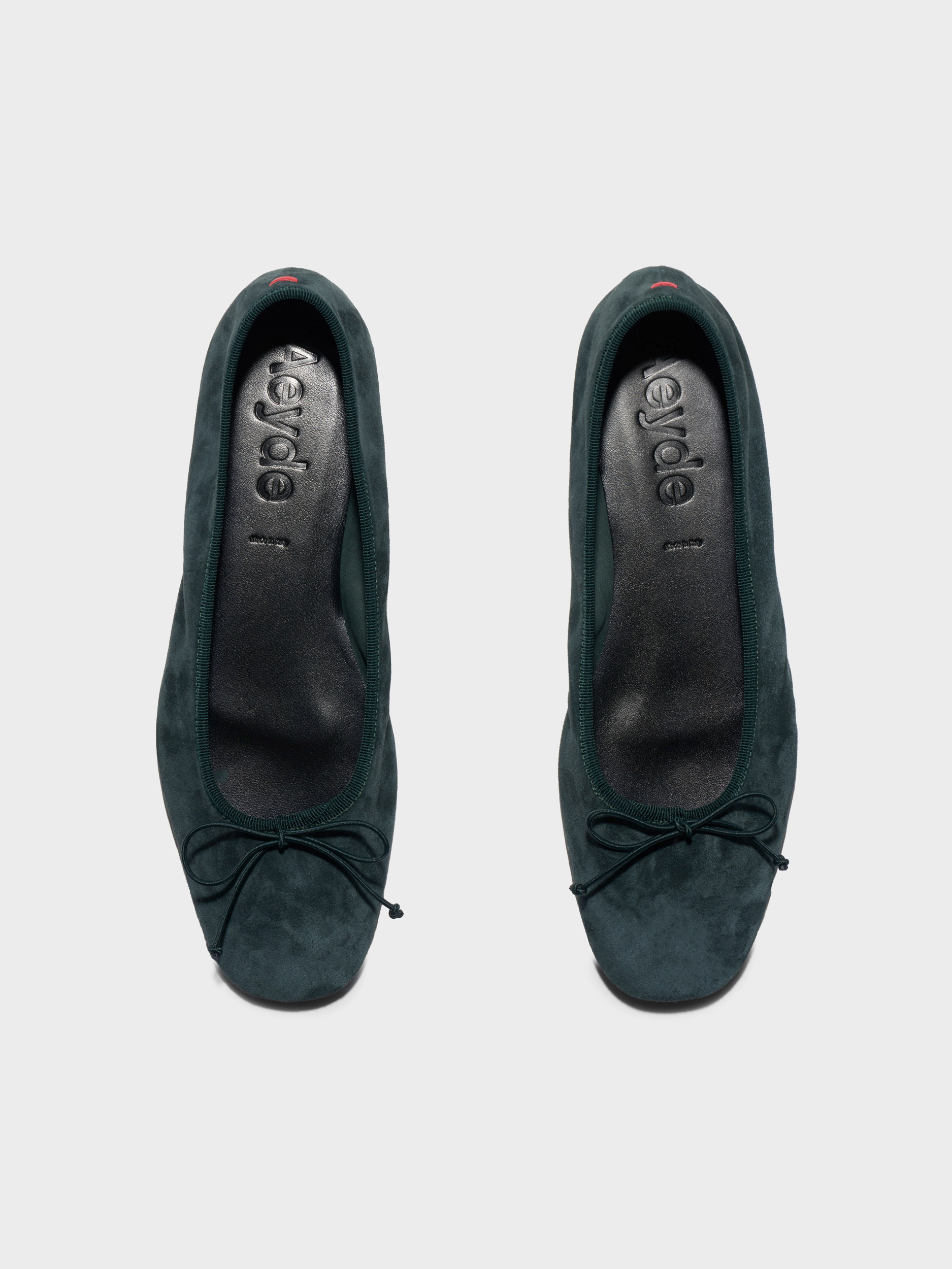 Aeyde | Tiby Suede Ballet Flats Leather Flats for Women | Dusty Purple Suede | Round Toe | Flat Heel | Front View