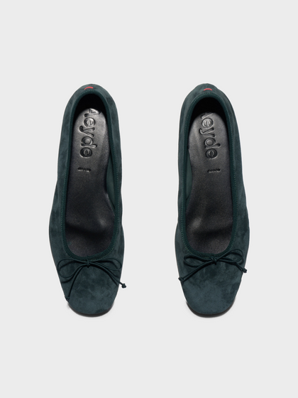 Aeyde | Tiby Suede Ballet Flats Leather Flats for Women | Dusty Purple Suede | Round Toe | Flat Heel | Front View