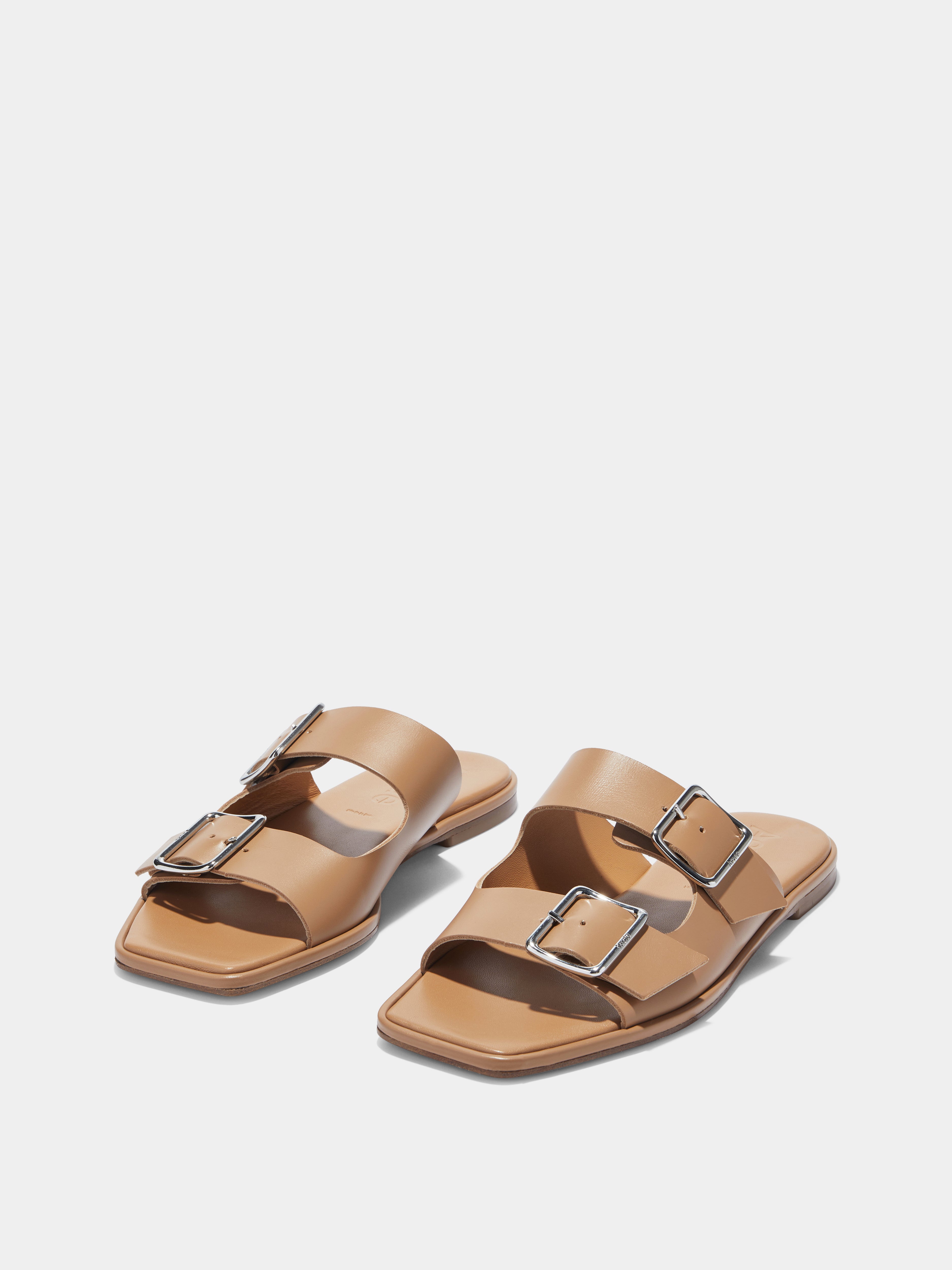 サンダル・ミュール AEYDE Tonya leather sandals with double strap Marrone Tonya Leather Sandals – Aeyde
