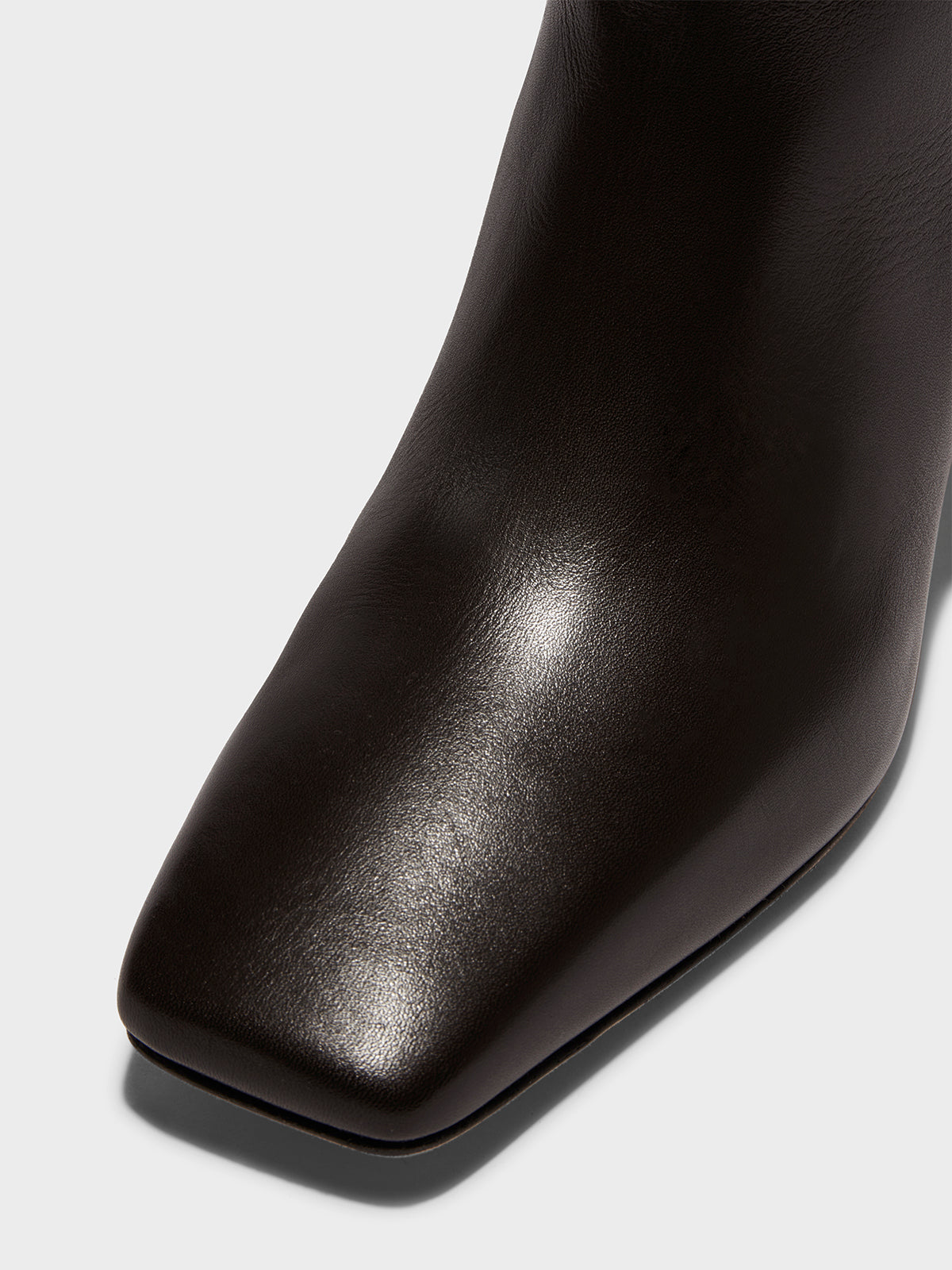 Aeyde | Torin Leather Knee-High Boots Leather Knee High Boots for Women | Moka Calf | Square Toe | Mid Heel | Luxury Materials | Handmade in Italy