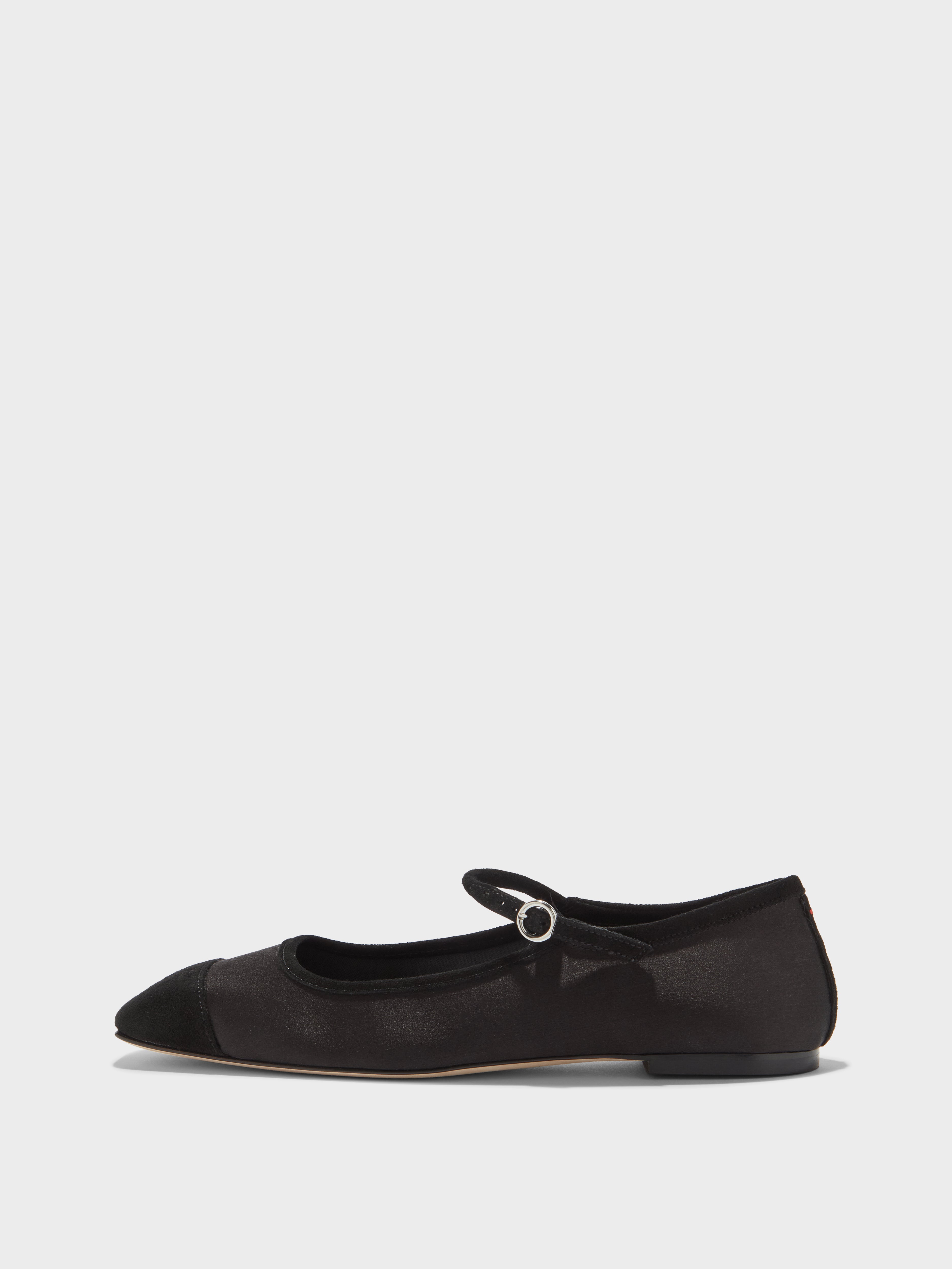 Uma Satin Toe-Cap Mary-Jane Flats – Aeyde