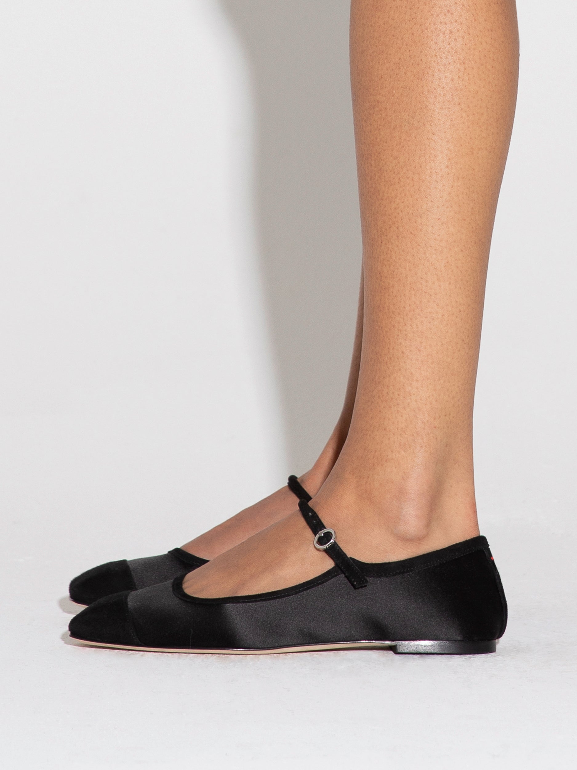 Uma Satin Toe-Cap Mary-Jane Flats - Image 6