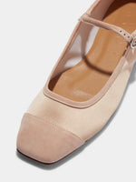 Uma Satin Toe-Cap Mary-Jane Flats - Image 3