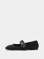 Uma Eyelet Grosgrain Mary-Jane Flats - Image 1