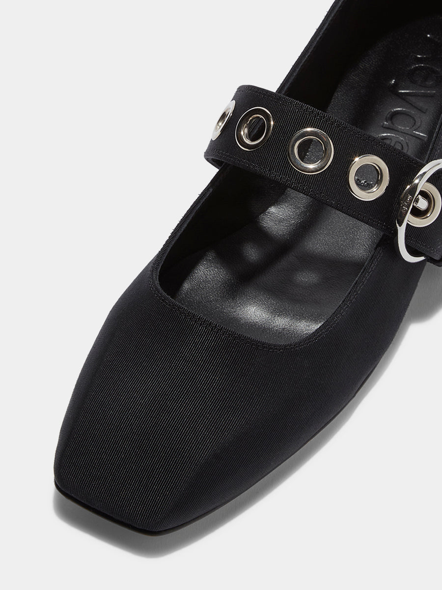 Uma Eyelet Grosgrain Mary-Jane Flats