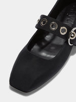 Uma Eyelet Grosgrain Mary-Jane Flats - Image 3