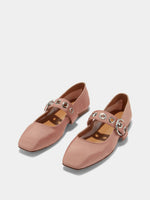 Uma Eyelet Grosgrain Mary-Janes Flats - Image 2
