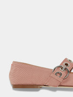 Uma Eyelet Grosgrain Mary-Janes Flats - Image 4