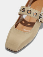 Uma Eyelet Grosgrain Mary-Jane Flats - Image 3