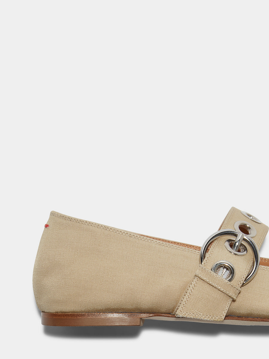 Uma Eyelet Grosgrain Mary-Jane Flats