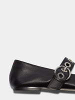 Uma Eyelet Leather Mary-Janes Flats - Image 4