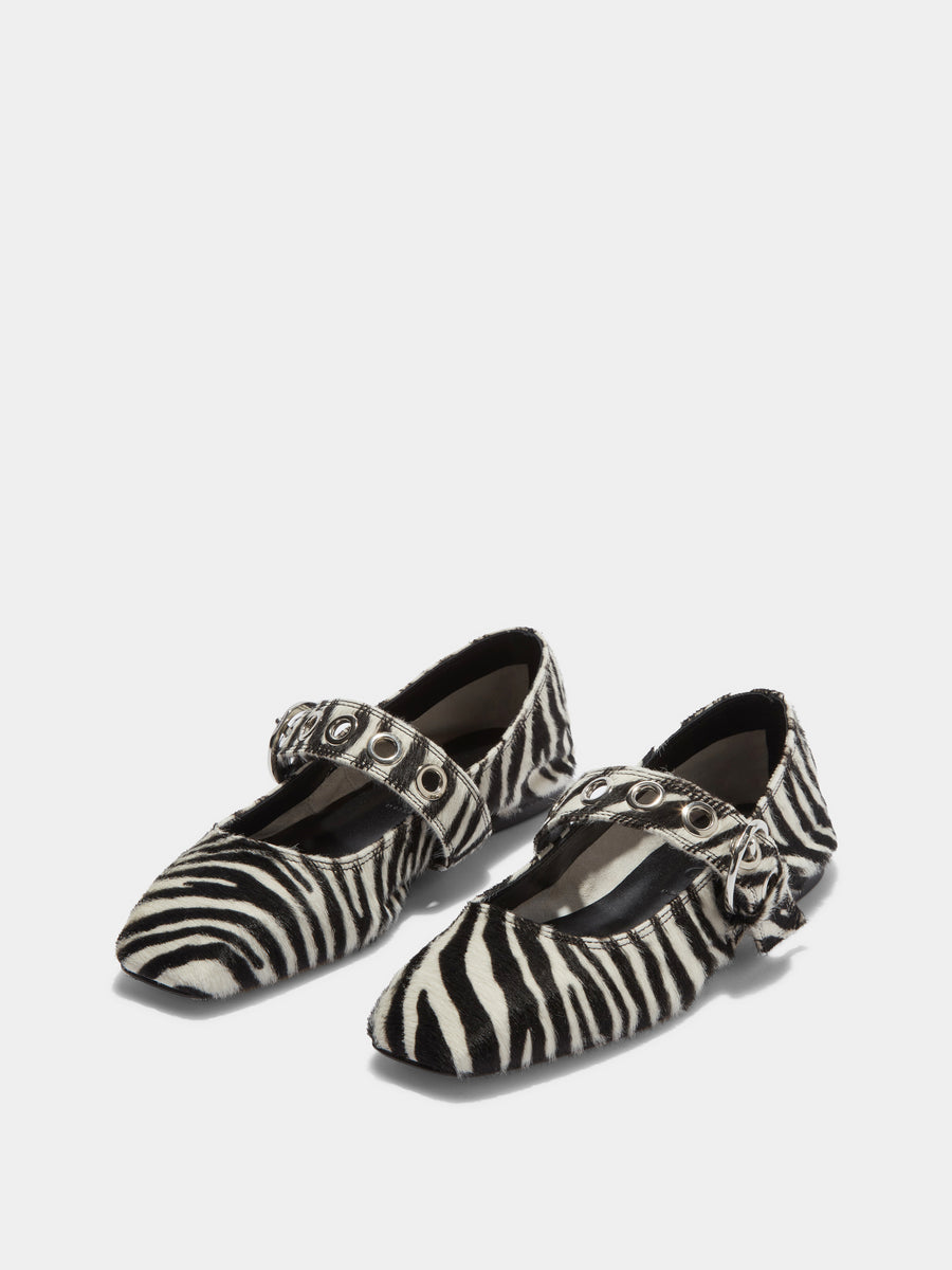 Uma Eyelet Ponyhair Mary-Janes