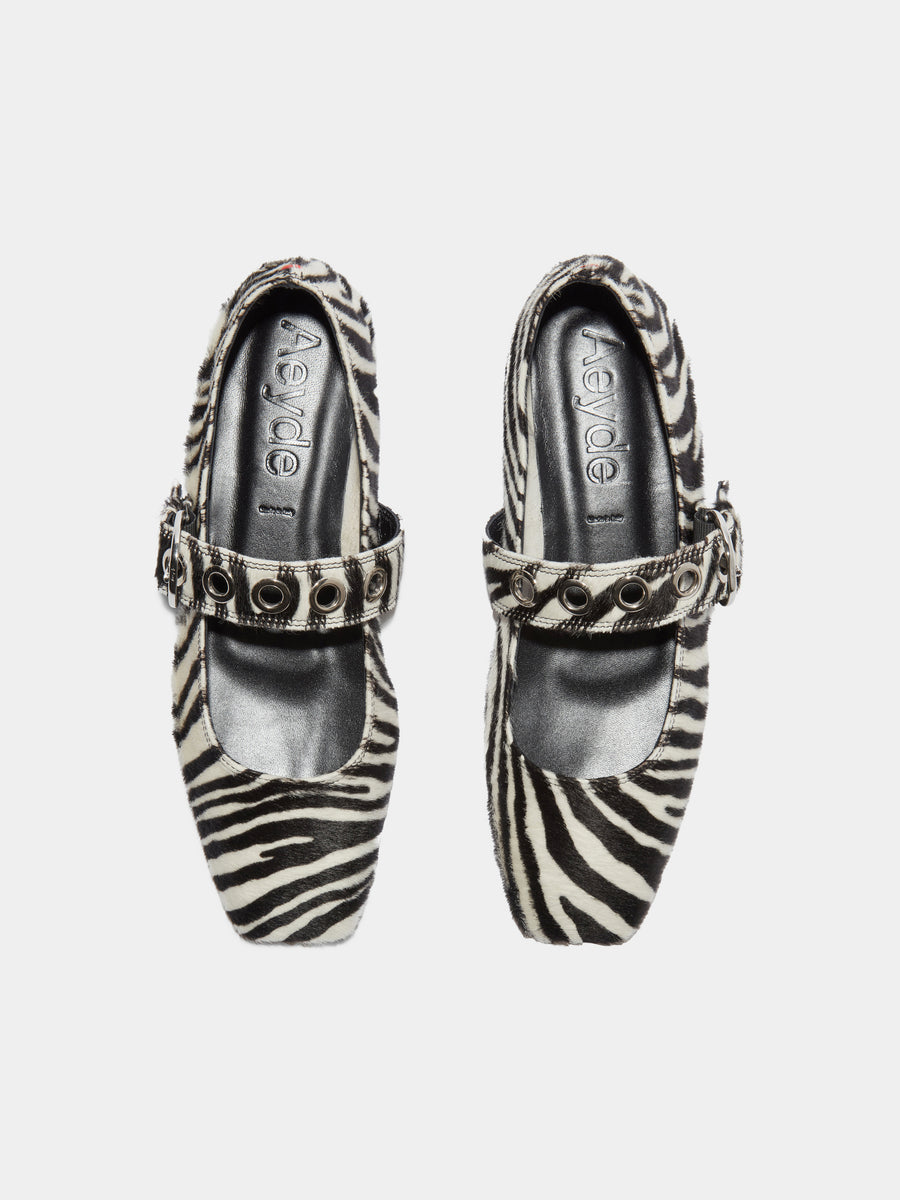 Uma Eyelet Ponyhair Mary-Janes