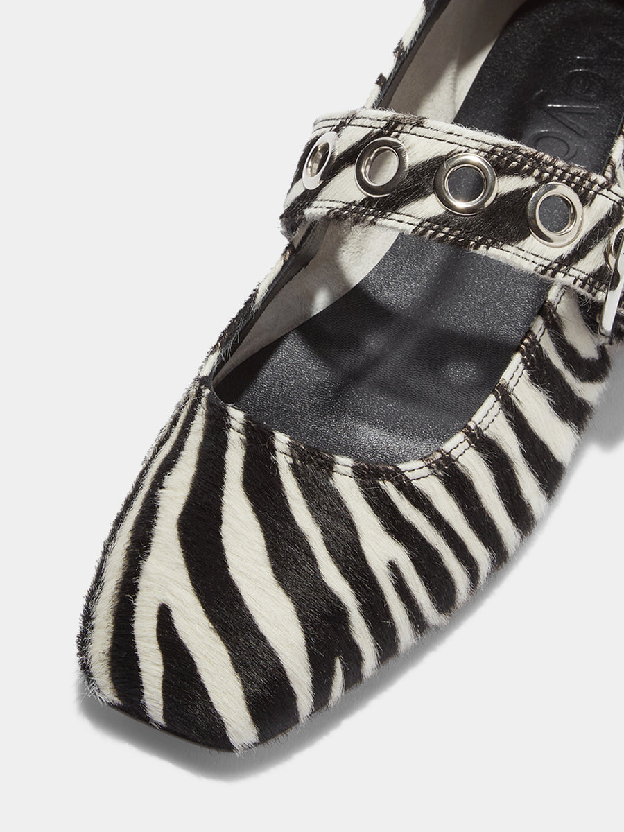 Uma Eyelet Ponyhair Mary-Janes