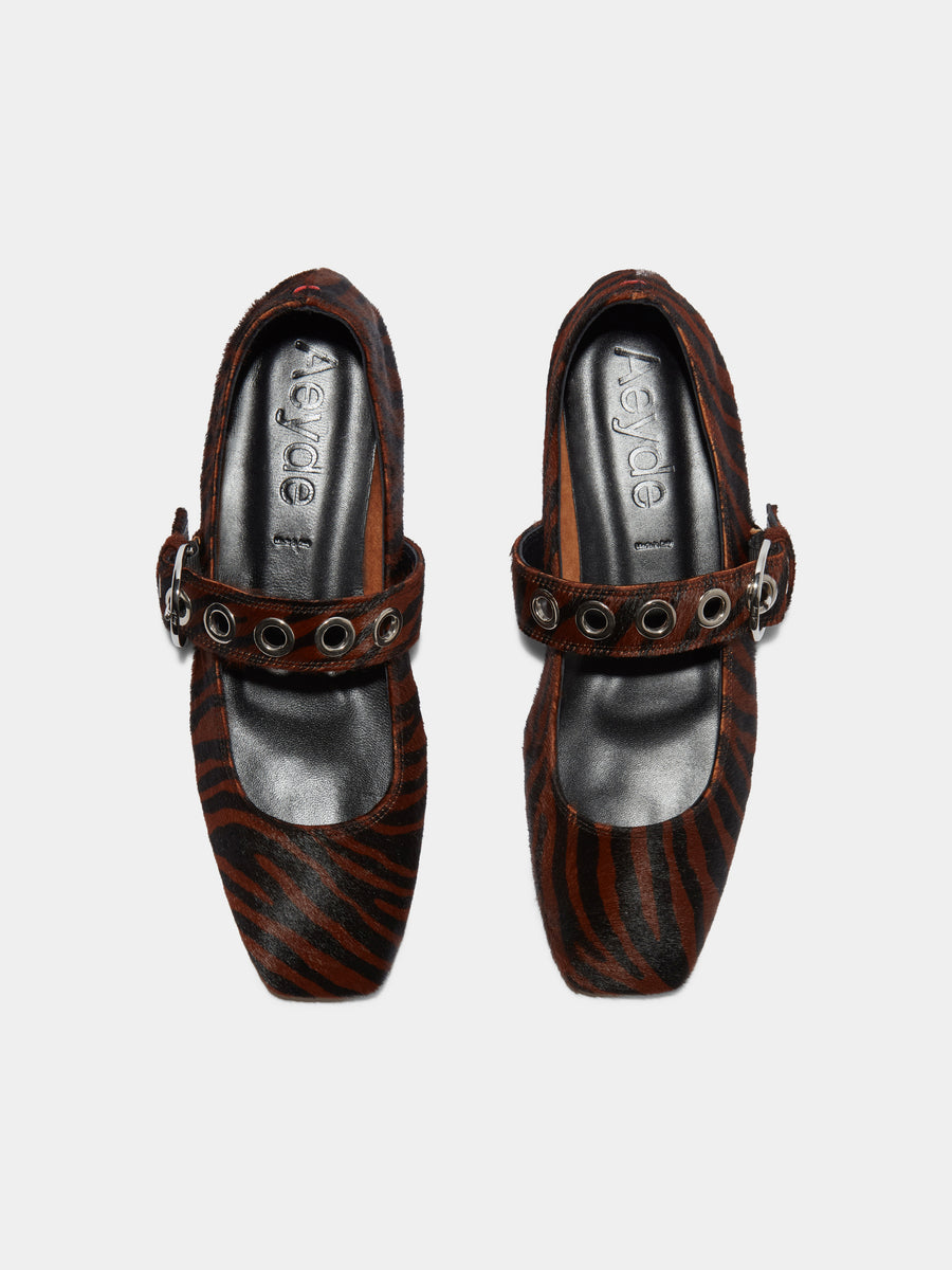 Uma Eyelet Ponyhair Mary-Janes