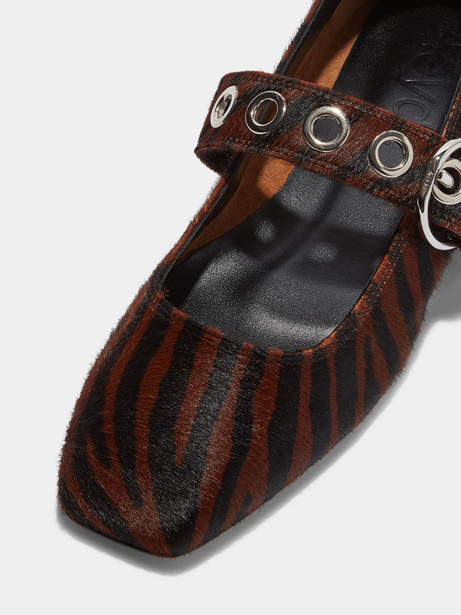 Uma Eyelet Ponyhair Mary-Janes