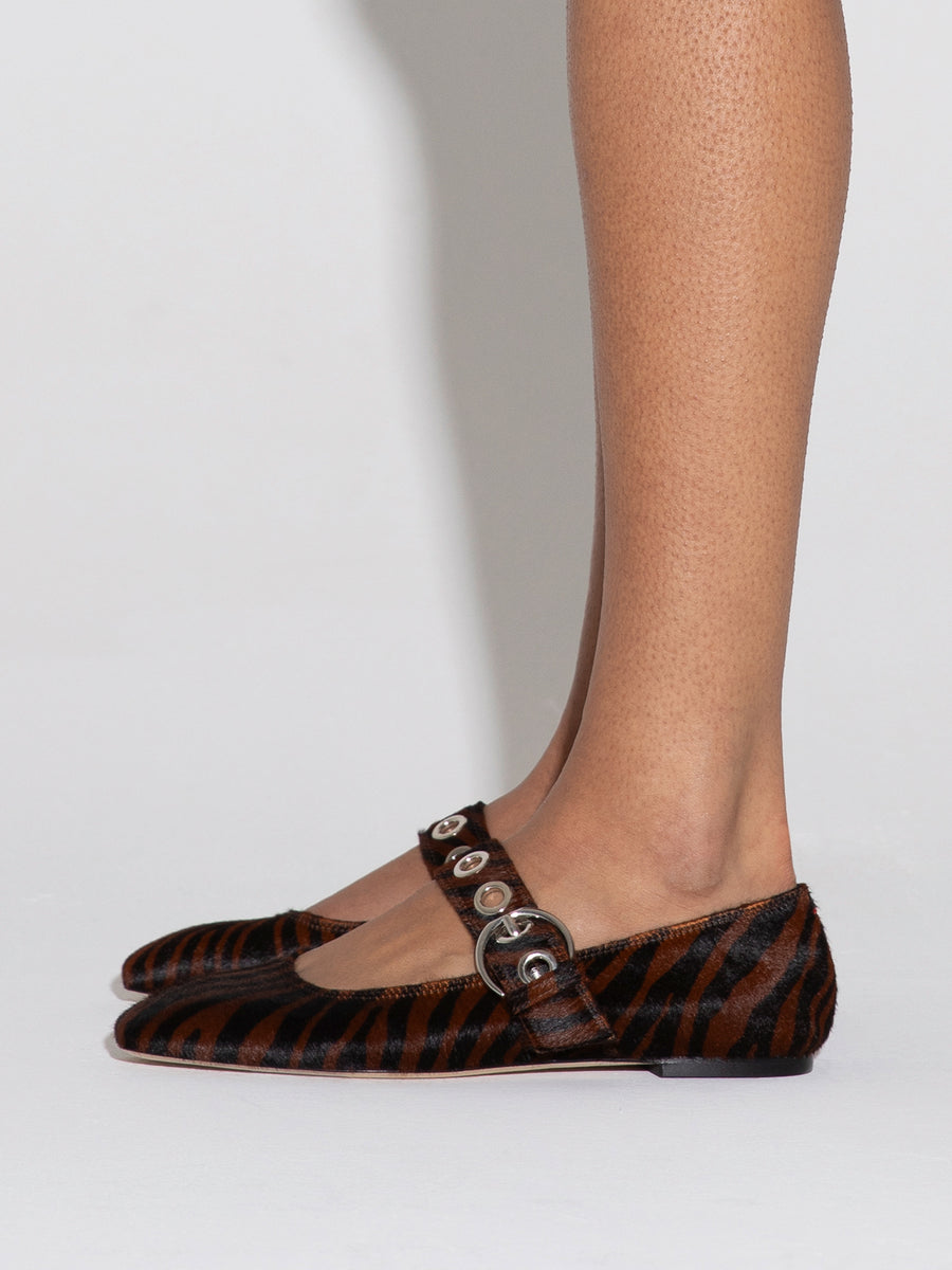 Uma Eyelet Ponyhair Mary-Janes