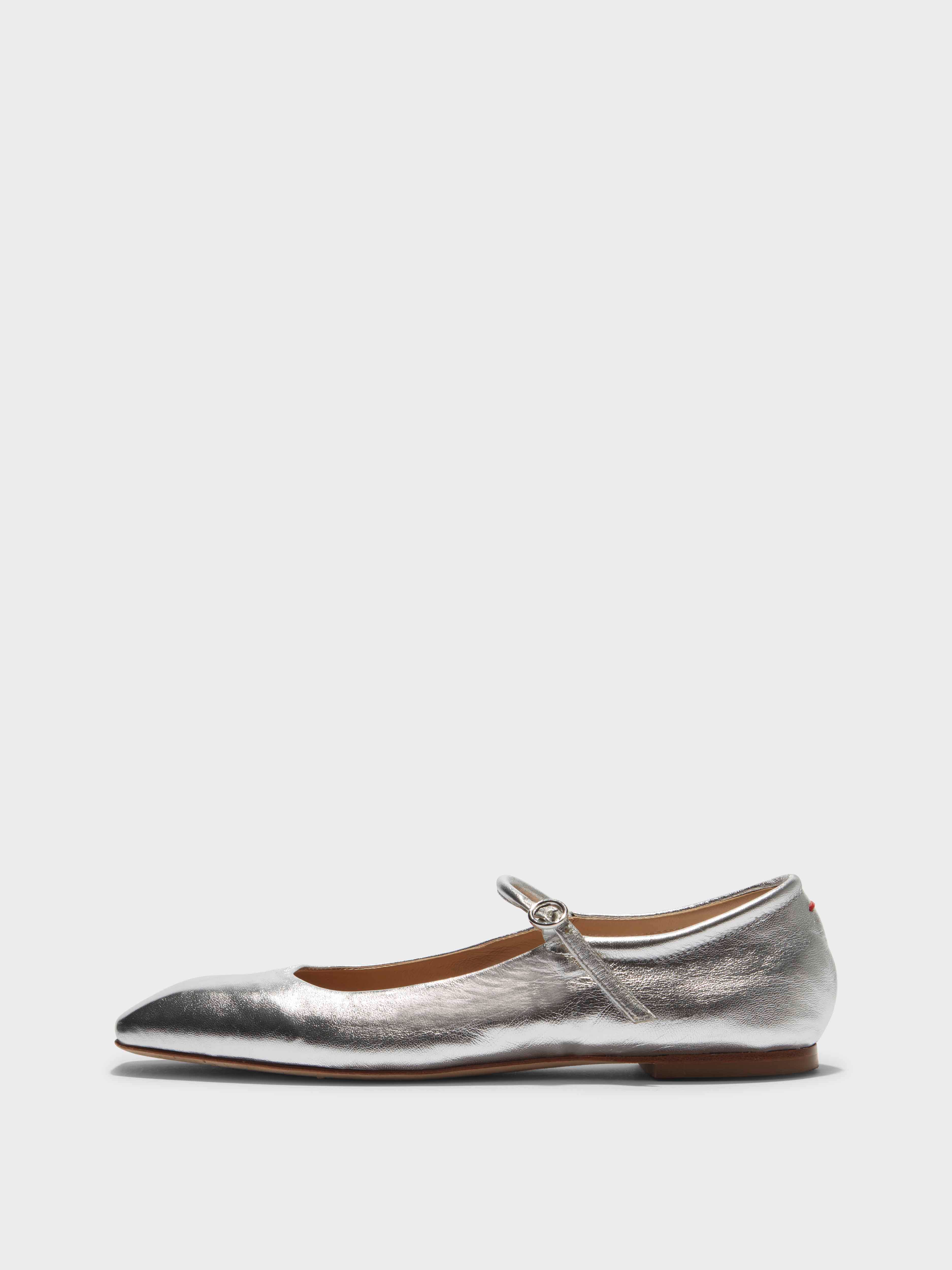 フラットシューズ aeyde Uma Ballerinas - Aeyde - Leather - Silver Aeyde | UMA Silver Mary Jane Flat