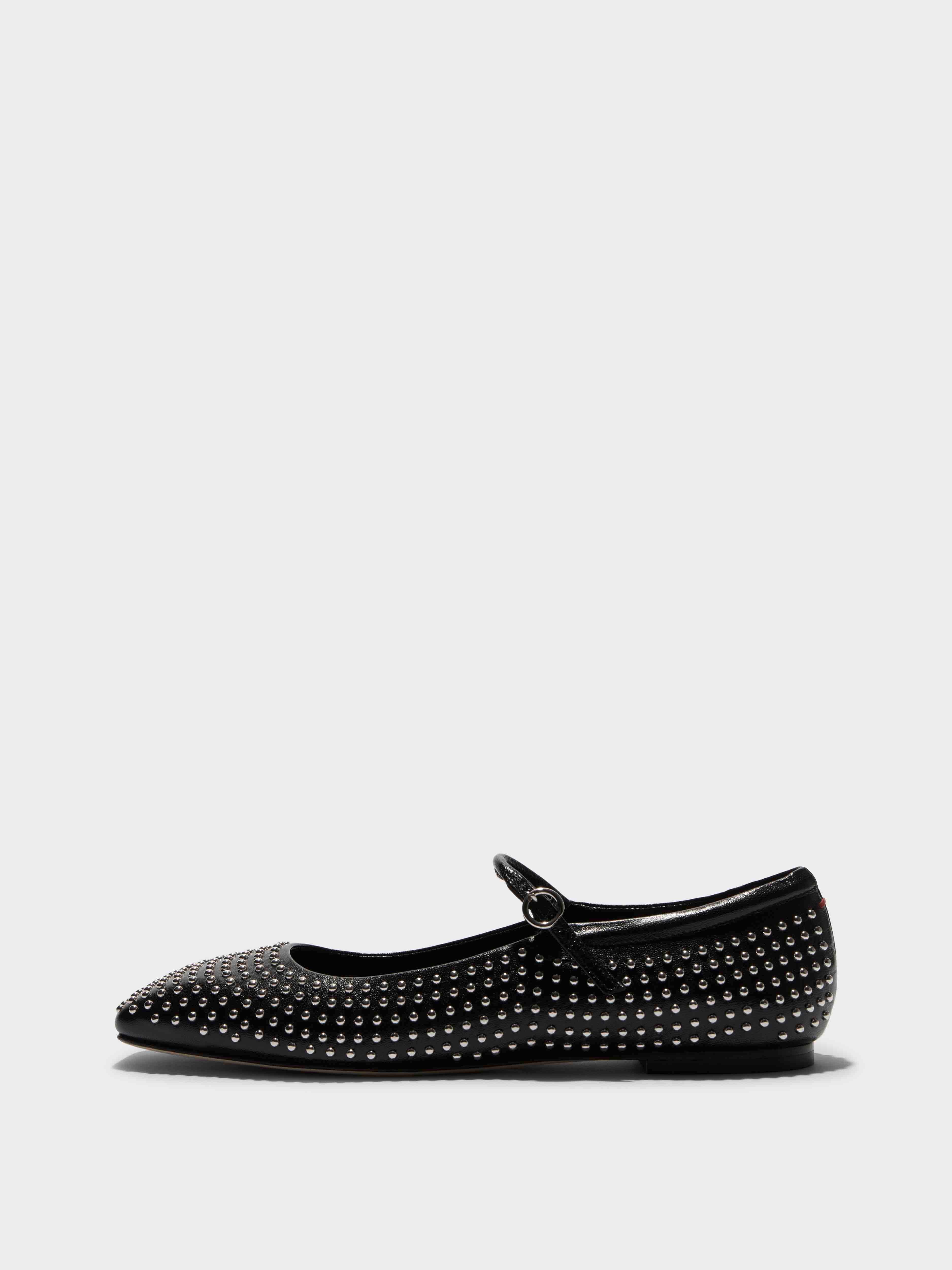 Uma Mini Stud Leather Mary-Jane Flats – Aeyde