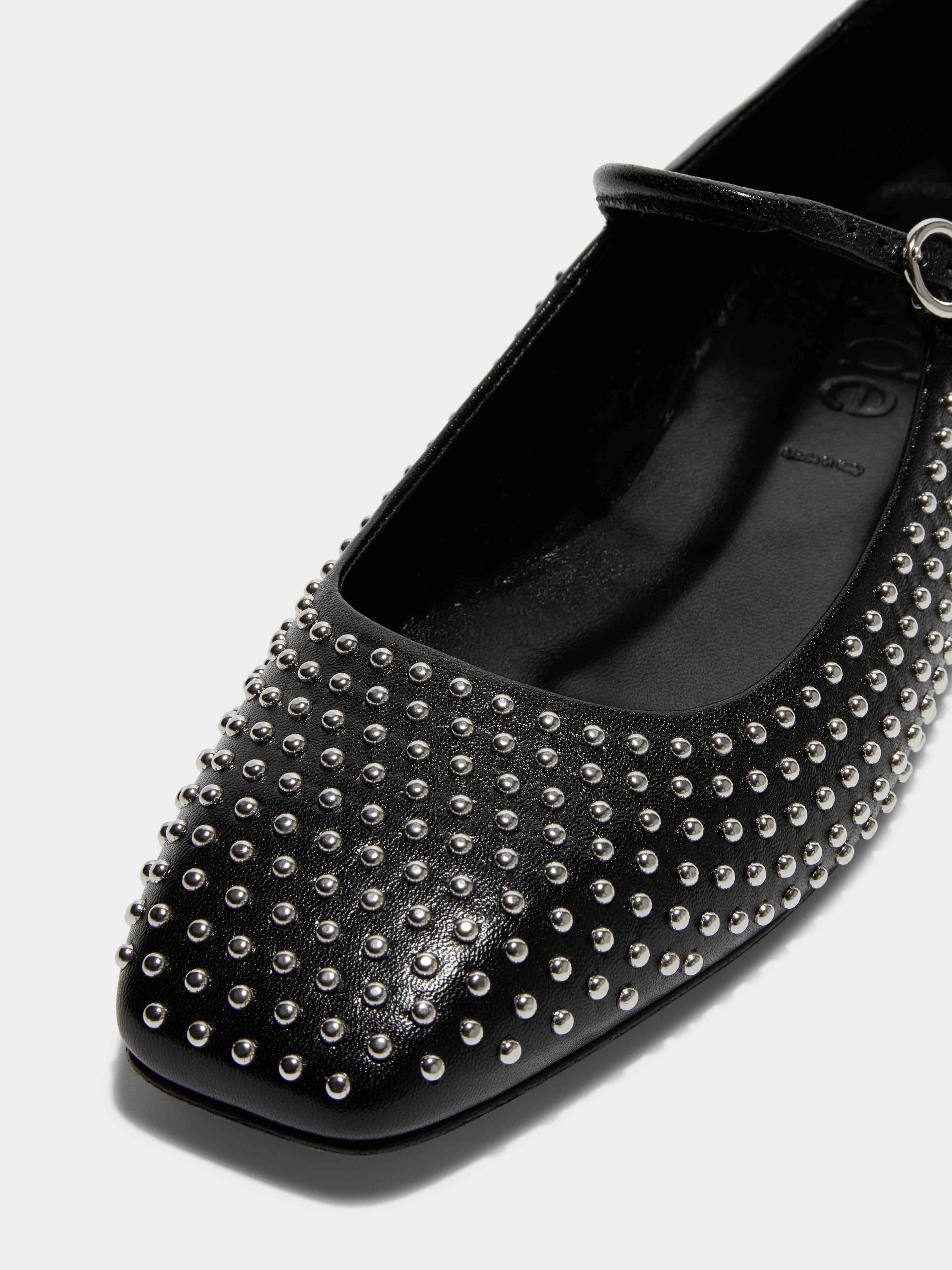 Uma Mini Stud Leather Mary-Jane Flats - Image 3