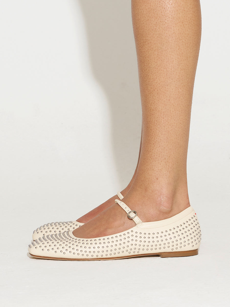 Uma Mini Studs Leather Flats