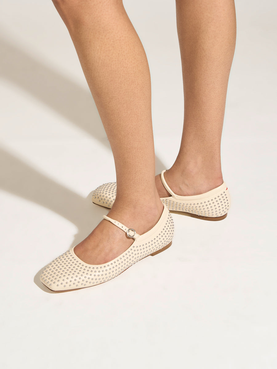 Uma Mini Studs Leather Flats