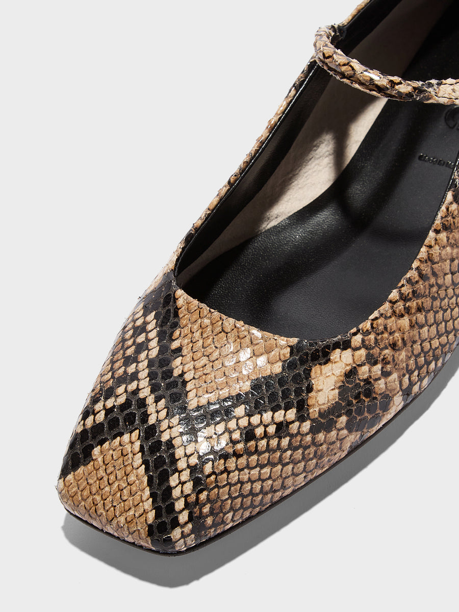Uma Snake Print Mary-Janes
