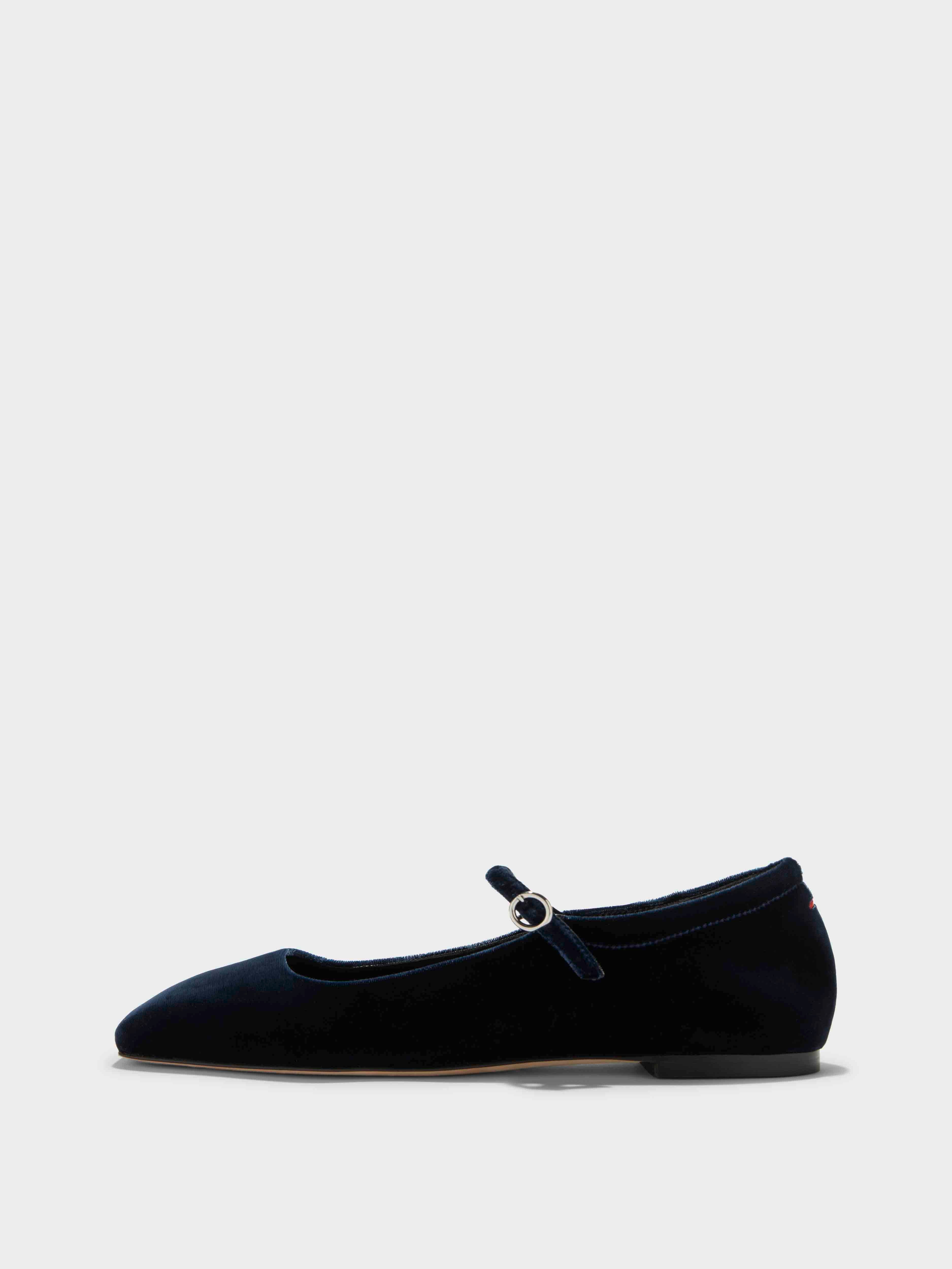 Uma Velvet Mary-Jane Flats - Image 1