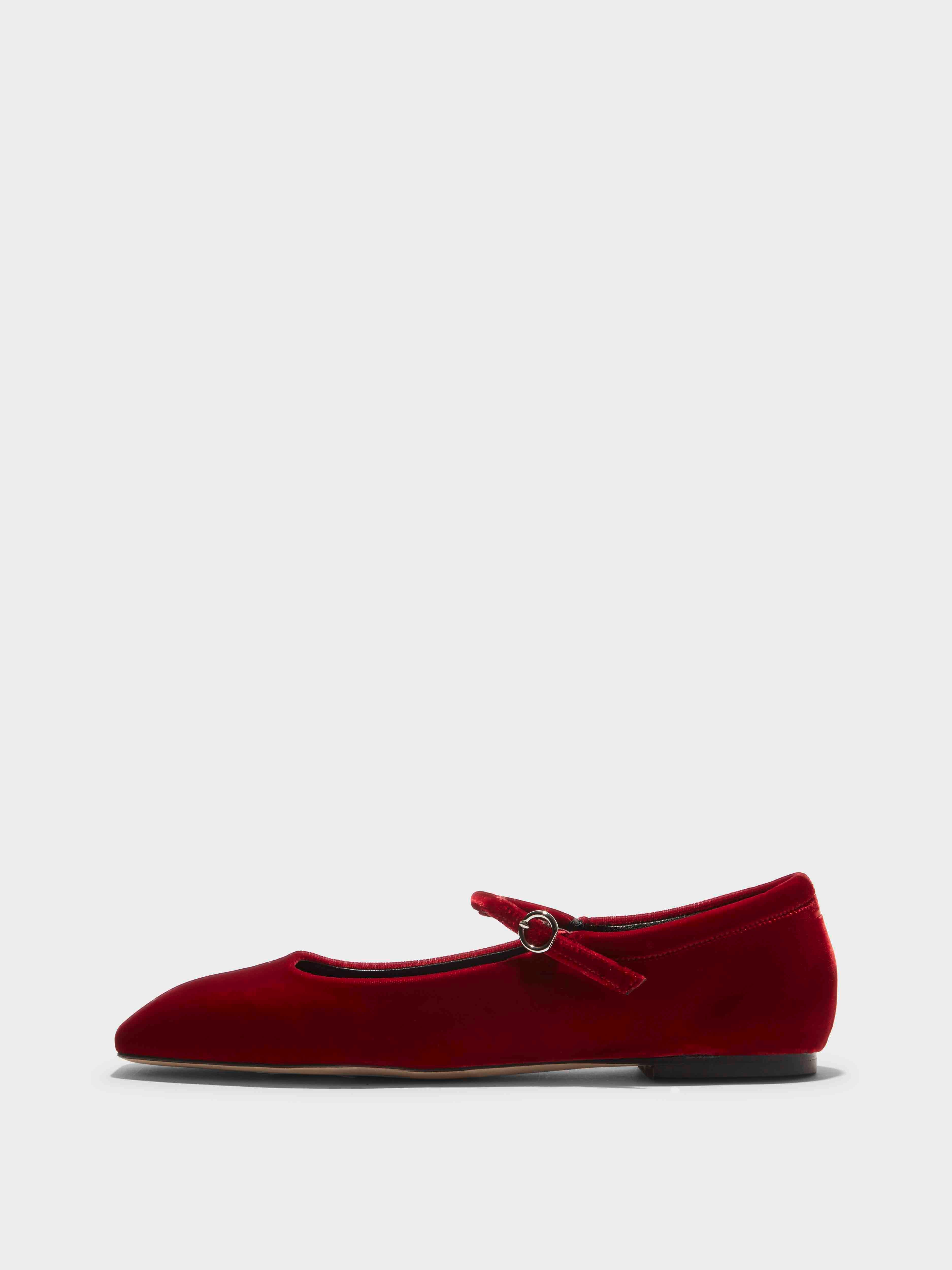Uma Velvet Mary-Jane Flats - Image 1